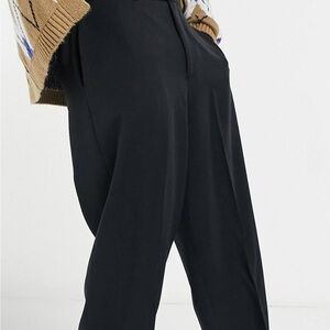 ASOS Design High Waist Trousers in Black